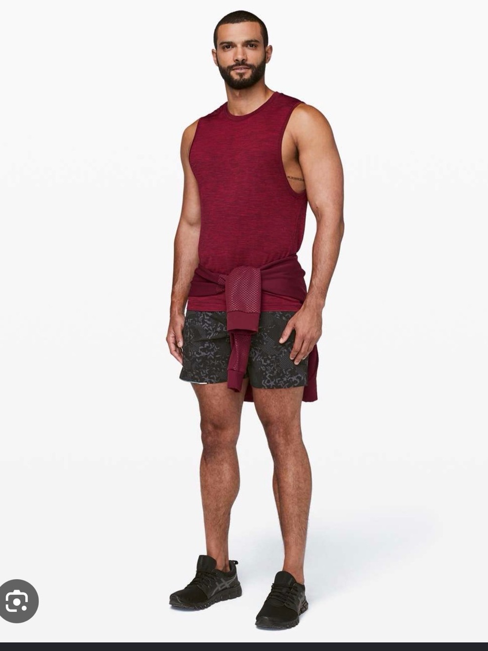 lululemon athletica Men's Sleeveless Tank Top in Burgundy X Barry’s Boot camp